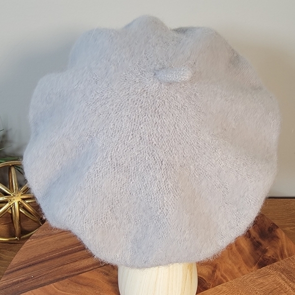 Cover Your Hair - Light Gray Wool Blend Beret Cap Hat Women's One Size - Picture 5 of 12